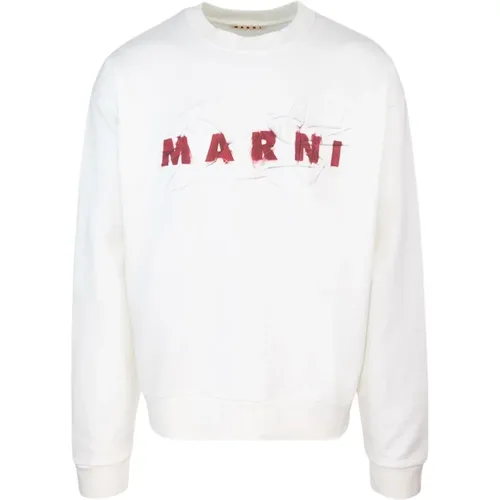 Bio-Baumwolle Langarm Jersey Sweatshirt , Herren, Größe: M - Marni - Modalova