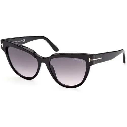 Modische Sonnenbrille,Schwarze Glänzende Sonnenbrille für Frauen - Tom Ford - Modalova