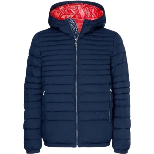 Gepolsterte Kapuzenjacke, Nachtblau , Herren, Größe: L - Tommy Hilfiger - Modalova