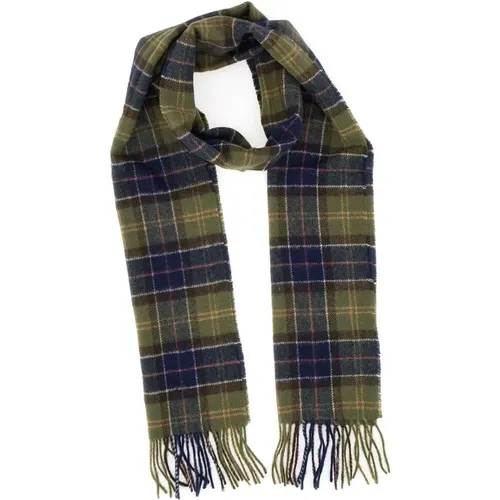 Tartan Lambswool Scarf with Fringes , male, Sizes: ONE SIZE - Barbour - Modalova