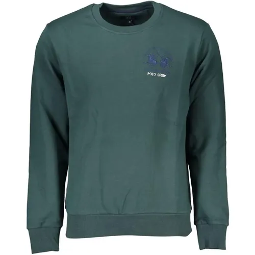 Embroidered Crew Neck Sweatshirt in Cotton , male, Sizes: S, 2XL, L, M, XL, 3XL - LA MARTINA - Modalova