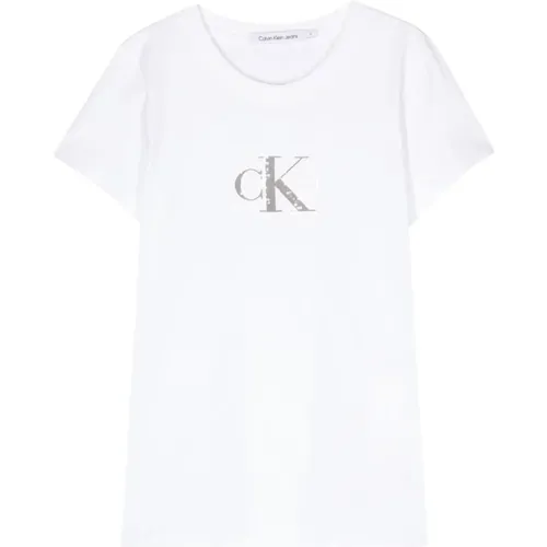 Weiße T-Shirts und Polos , Damen, Größe: XL - Calvin Klein Jeans - Modalova