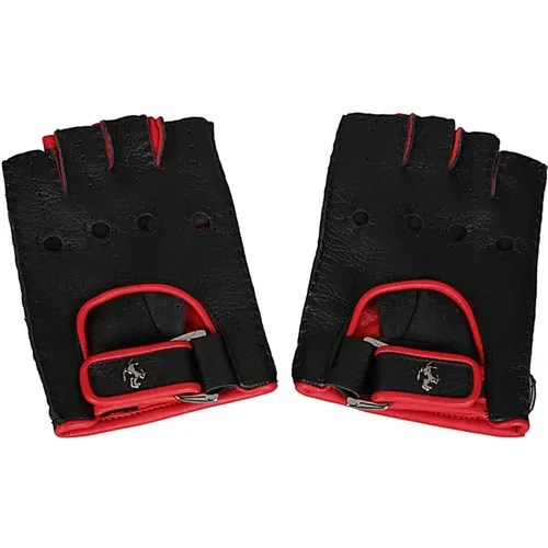 Fingerless Gloves Two-Tone Design , male, Sizes: S, M - Ferrari - Modalova