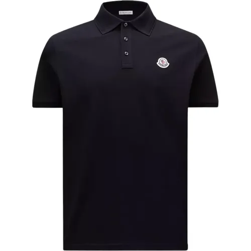 Logo Patch Polo Klassisch Navy Baumwolle , Herren, Größe: 2XL - Moncler - Modalova