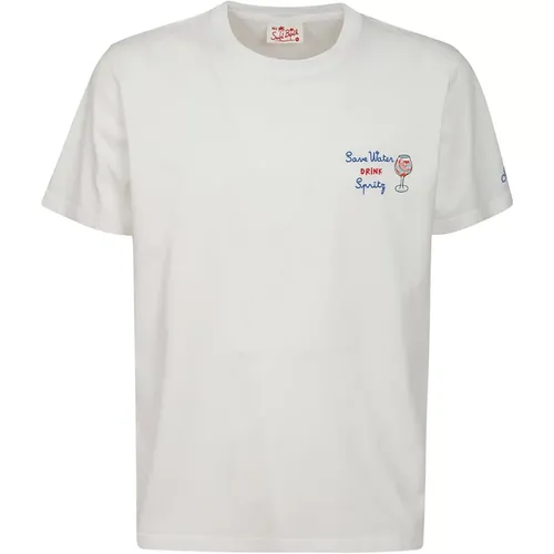 Portofino Weiße Baumwoll-T-Shirt mit Druck , Herren, Größe: S - MC2 Saint Barth - Modalova