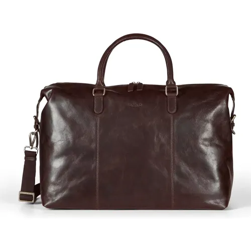 Dark Leather Weekend Bag , male, Sizes: ONE SIZE - Howard London - Modalova