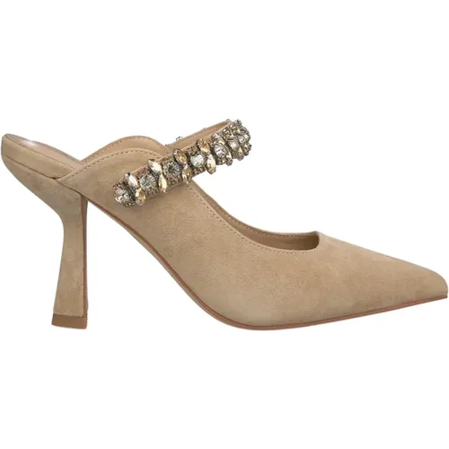 Stylish Slingback Shoe with Embellished Strap , female, Sizes: 8 UK, 3 UK, 5 UK, 7 UK, 2 UK, 6 UK, 4 UK - Alma en Pena - Modalova