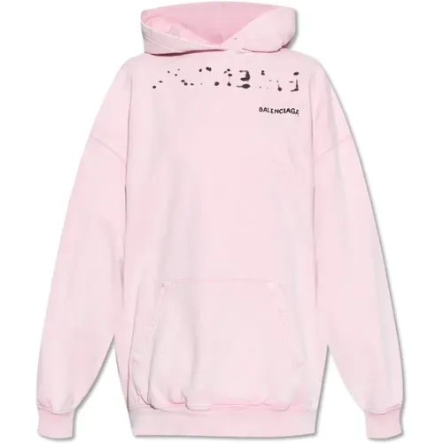 Logo-printed hoodie , female, Sizes: S - Balenciaga - Modalova