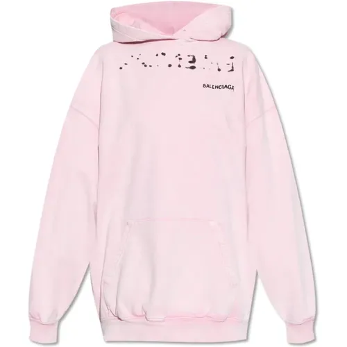 Logo-printed hoodie , female, Sizes: XS - Balenciaga - Modalova