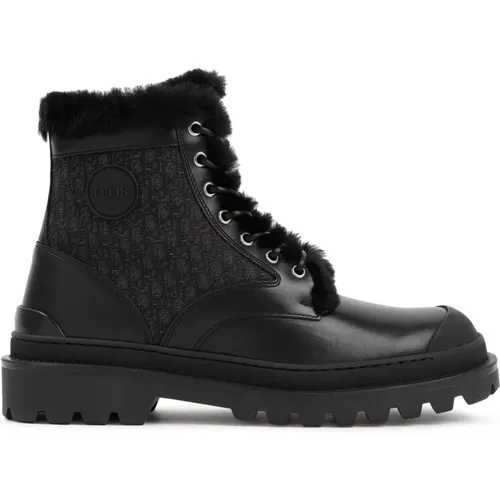 Schwarze Leder Stiefeletten Dior - Dior - Modalova