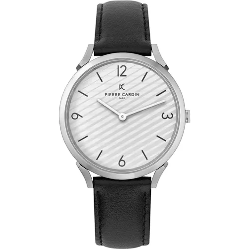 Schwarze Herren Lederuhr Klassisch - Pierre Cardin - Modalova