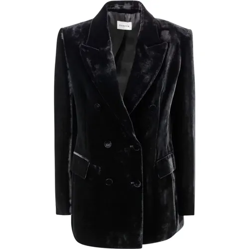 Velvet Jacket with Pointed Lapels , female, Sizes: S, M - P.a.r.o.s.h. - Modalova