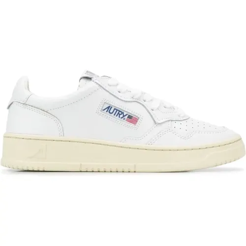 Low-Top Leather Sneakers , female, Sizes: 3 UK, 2 UK - Autry - Modalova