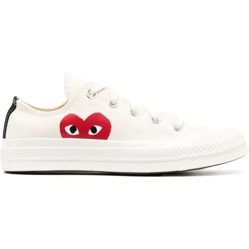 Weiße Sneakers Big Heart Low Top Schuhe , Herren, Größe: 45 EU - Comme des Garçons Play - Modalova