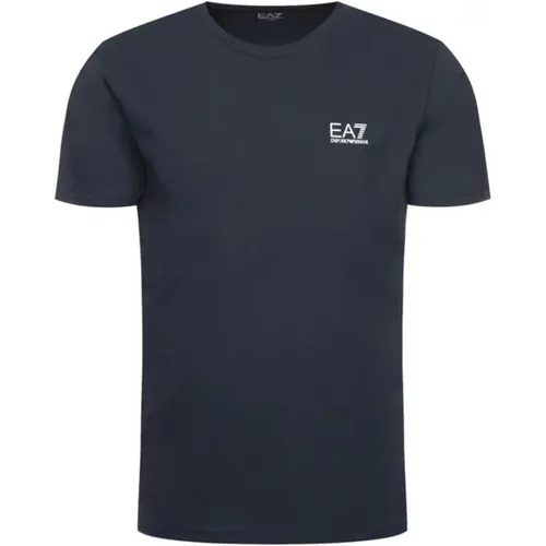 Basic Baumwoll T-Shirt mit Kleinem Logo , Herren, Größe: S - Emporio Armani EA7 - Modalova