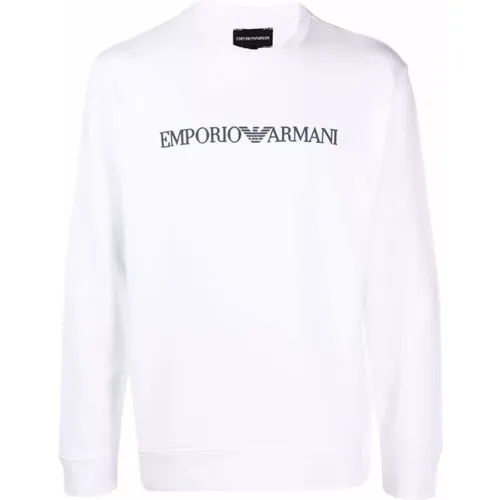 Logo-print Crew-neck Sweatshirt - Emporio Armani - Modalova
