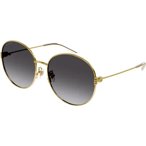 Black/Grey Sonnenbrillen , Damen, Größe: 60 MM - Gucci - Modalova