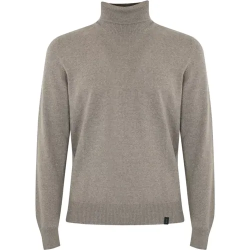 Wool Turtleneck Sweater Dove Grey , male, Sizes: L, XL, M, 3XL, 2XL, S - Fay - Modalova