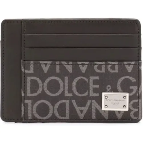 Schwarze Monogramm Brieftasche Kartenfächer - Dolce & Gabbana - Modalova