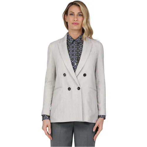 Double-breasted Checked Fabric Jacket , female, Sizes: S - Circolo 1901 - Modalova