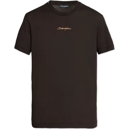 Baumwoll-T-Shirt , Herren, Größe: S - Dolce & Gabbana - Modalova