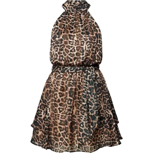 Leopard Print Minikleid , Damen, Größe: L - Guess - Modalova