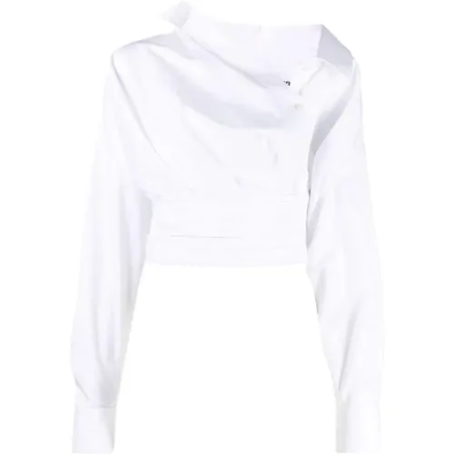 Weißes Wickelshirt mit V-Ausschnitt , Damen, Größe: S - alexander wang - Modalova
