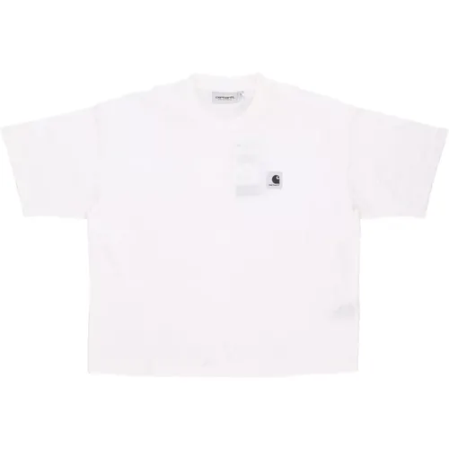 Waxed Tee Soft Fit Logo Embroidered , female, Sizes: L - Carhartt WIP - Modalova