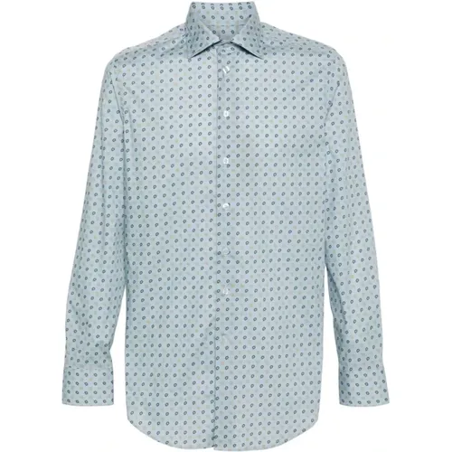 Kaschmir-Print Hemd Hellblau,Kaschmir-Print-Shirt,Kaschmir-Print Baumwollhemd - ETRO - Modalova