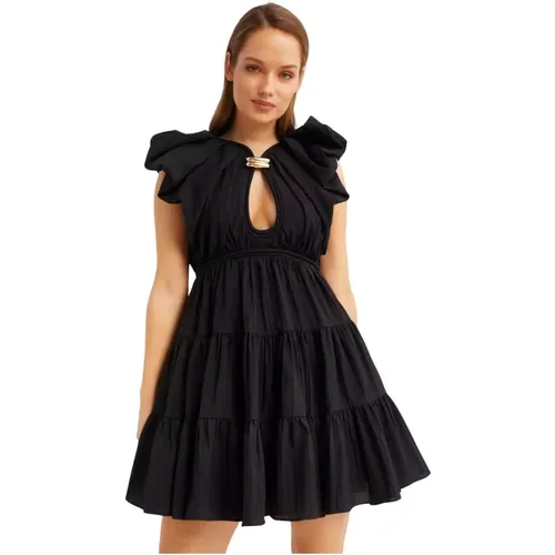 Schwarzes Minikleid mit Puffärmeln - Acler - Modalova