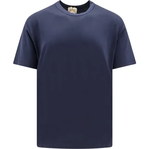 Blaues T-Shirt mit Rundhalsausschnitt , Herren, Größe: L - Ten C - Modalova