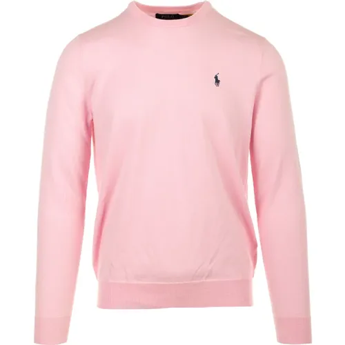 Rosa Pullover Langarm , Herren, Größe: L - Ralph Lauren - Modalova