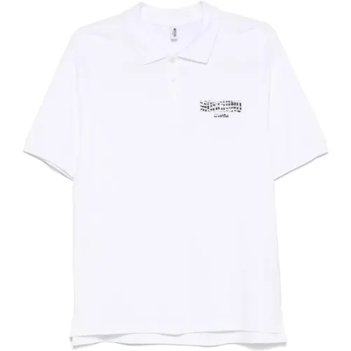 Polo-Shirt mit Logo-Print Weiß , Herren, Größe: S - Moschino - Modalova