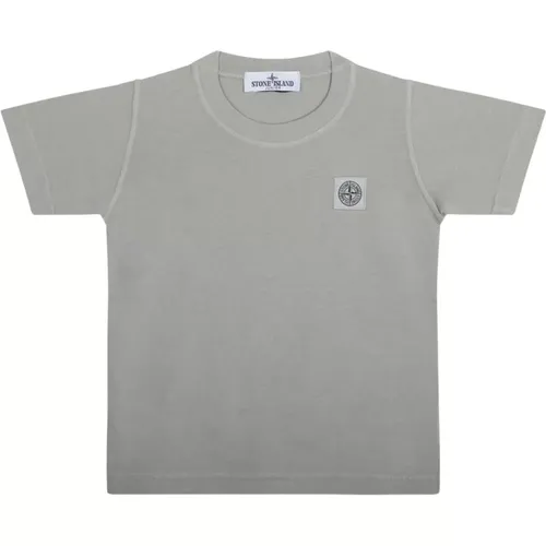 Perlgau Baumwoll T-Shirt Logo - Stone Island - Modalova