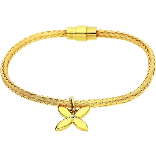 Gold Thriving Flora Edelstahl Armband , Damen, Größe: ONE Size - Esprit - Modalova