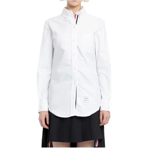 Button-Down Cotton Oxford Shirt , female, Sizes: 3XS, XS - Thom Browne - Modalova