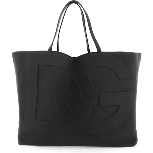 Gesteppte DG Logo Leder Einkaufstasche - Dolce & Gabbana - Modalova