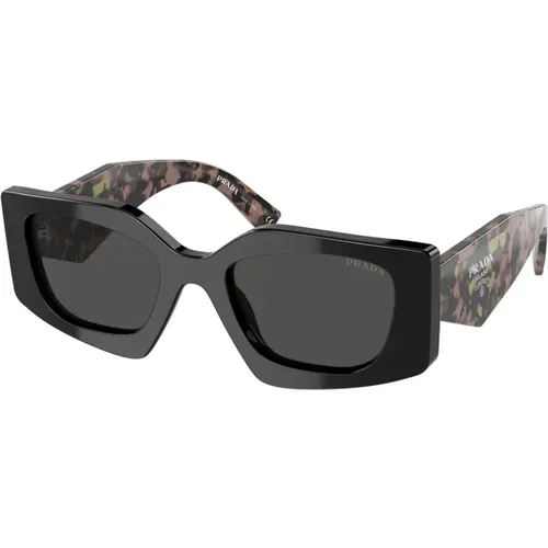 Schwarze/Dunkelgraue Sonnenbrille , Damen, Größe: 51 MM - Prada - Modalova
