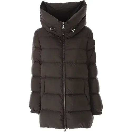 Schwarzer Mantel für Stilvolles Aussehen , Damen, Größe: S - add - Modalova