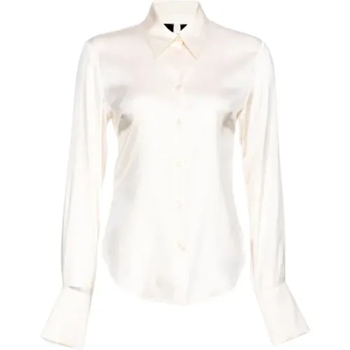 Silk Satin Fitted Shirt , female, Sizes: XS - pinko - Modalova