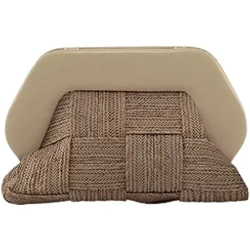 Weaved Straw Clutch Bag Vegan Fabric , female, Sizes: ONE SIZE - THEMOIRè - Modalova