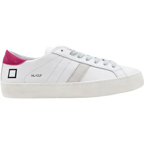 Niedrige Kalb Weiße Fuxia Sneakers - D.A.T.E. - Modalova