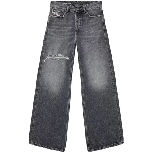 Wide Leg Hemp Denim Jeans , female, Sizes: W28, W27 - Diesel - Modalova