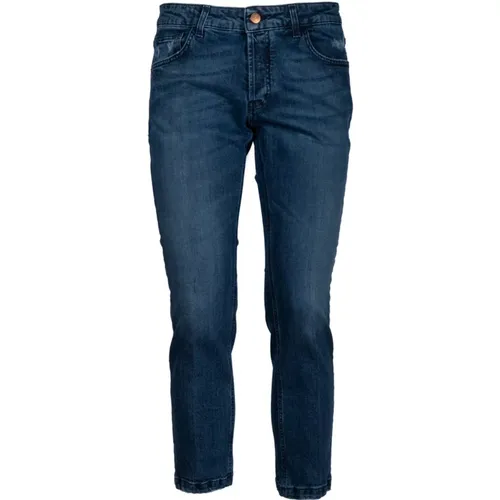 Short Denim Jeans with Metal Logos , male, Sizes: W40 - Entre amis - Modalova