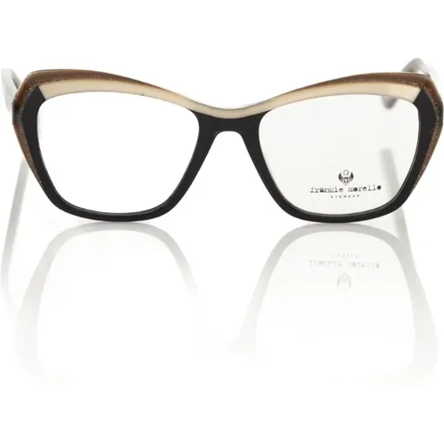 Cat Eye Brille Schwarz Creme Strass , unisex, Größe: ONE Size - Frankie Morello - Modalova