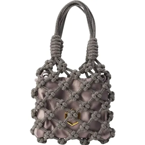 Black Diamond Lola Bag with Crystals , female, Sizes: ONE SIZE - Hibourama - Modalova