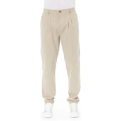 Chino Hose mit Knopf und Reißverschluss , Herren, Größe: XS - Baldinini - Modalova