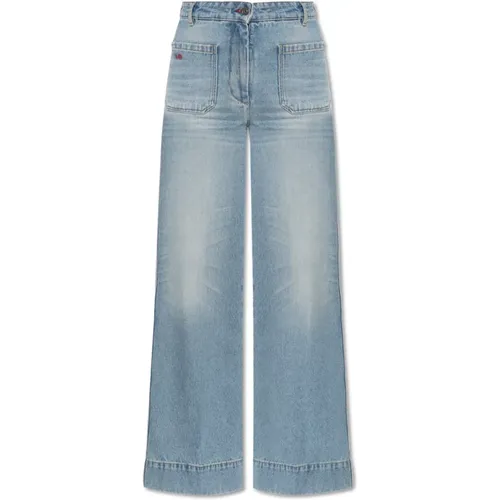 Jeans mit Logo , Damen, Größe: W29 - Victoria Beckham - Modalova