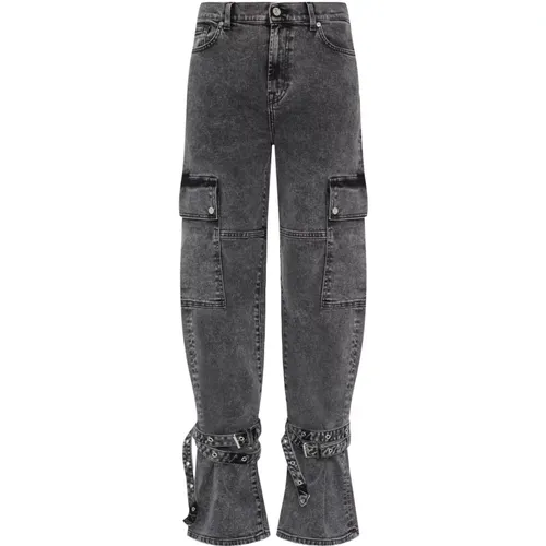 Graue Gewaschene Chiara Biasi Jeans , Damen, Größe: W27 - 7 For All Mankind - Modalova
