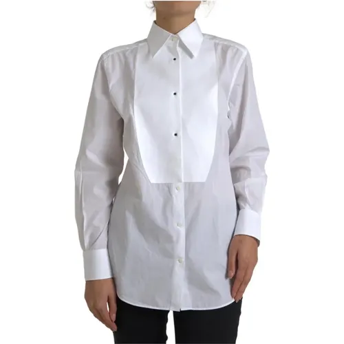 Elegantes Weißes Baumwollhemd , Damen, Größe: S - Dolce & Gabbana - Modalova
